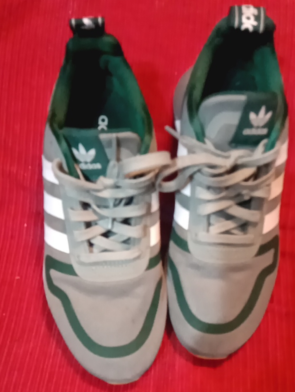 Adidas Adult Green Lace-Up Sneakers